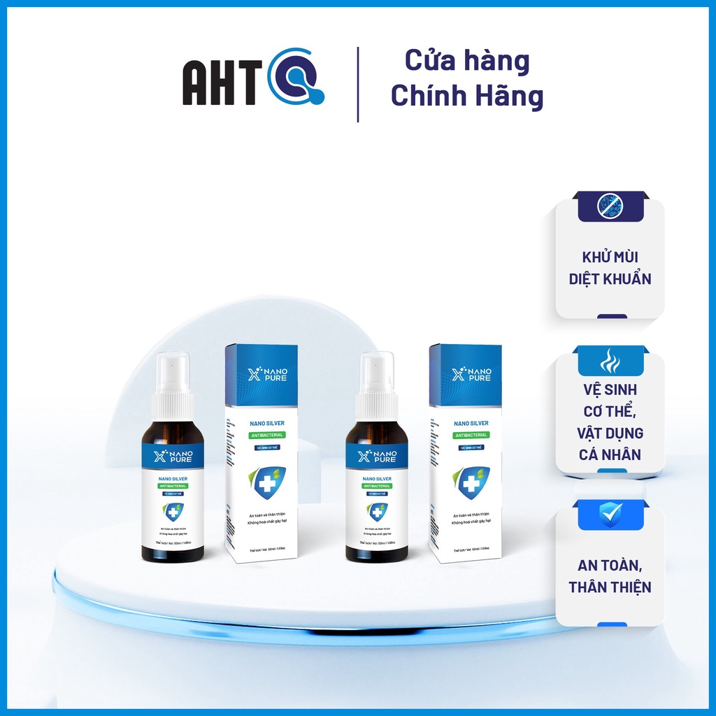 KHỬ MÙI HÔI NÁCH-CHAI XỊT KHỬ KHUẨN KHỬ MÙI CƠ THỂ NANO XPURE NANO BẠC AHT CORP (AHTC) 50ML-KHỬ MÙI VỆ SINH CƠ THỂ