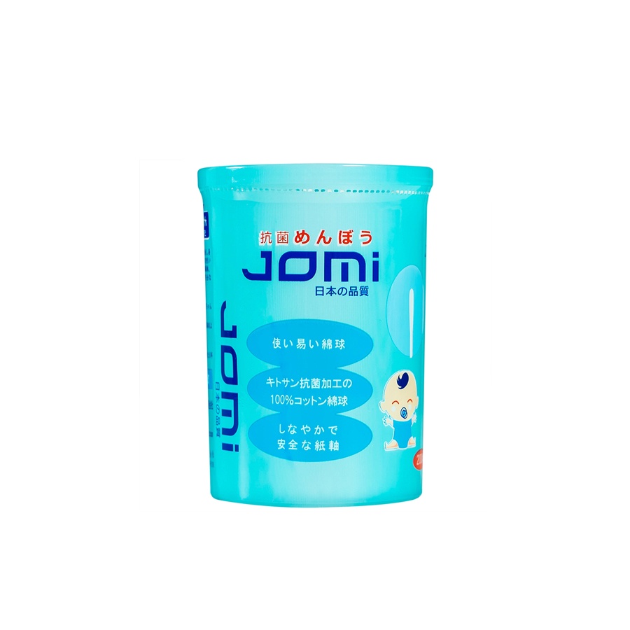Tăm bông kháng khuẩn Jomi thân giấy đầu to,  nhỏ ngoáy lấy ráy tai, trang điểm, vệ sinh rốn, mắt, mũi, trẻ sơ sinh