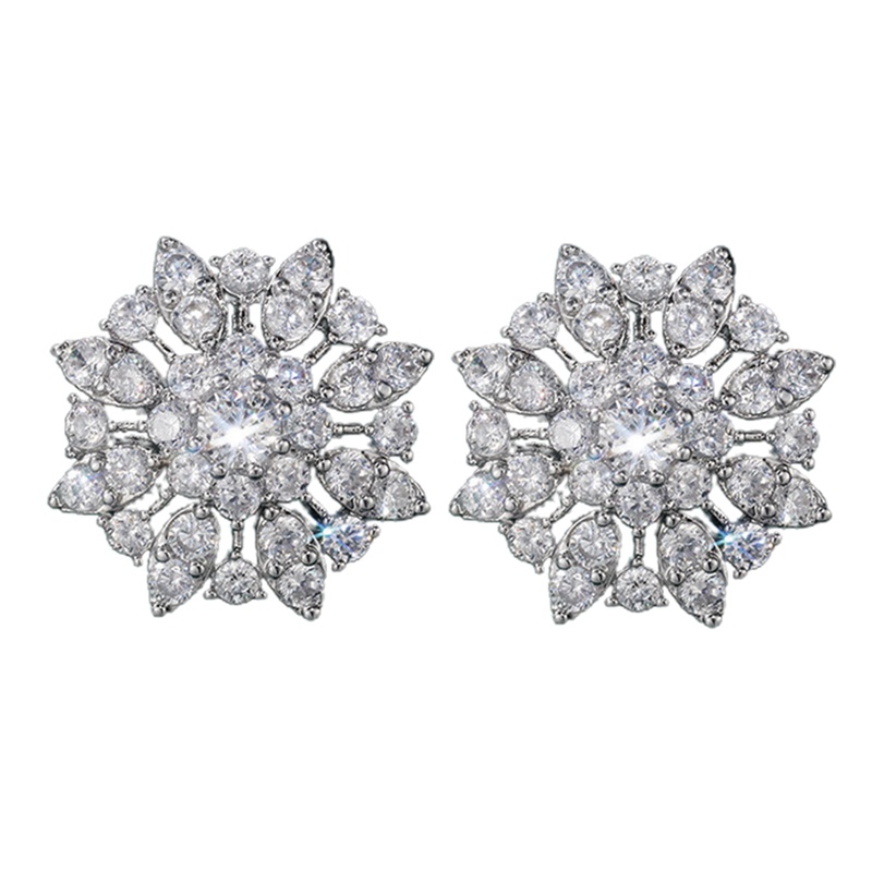 Fancyqube Bông Tai Mạ Bạc Đính Đá Sang Trọng Cho Nữ