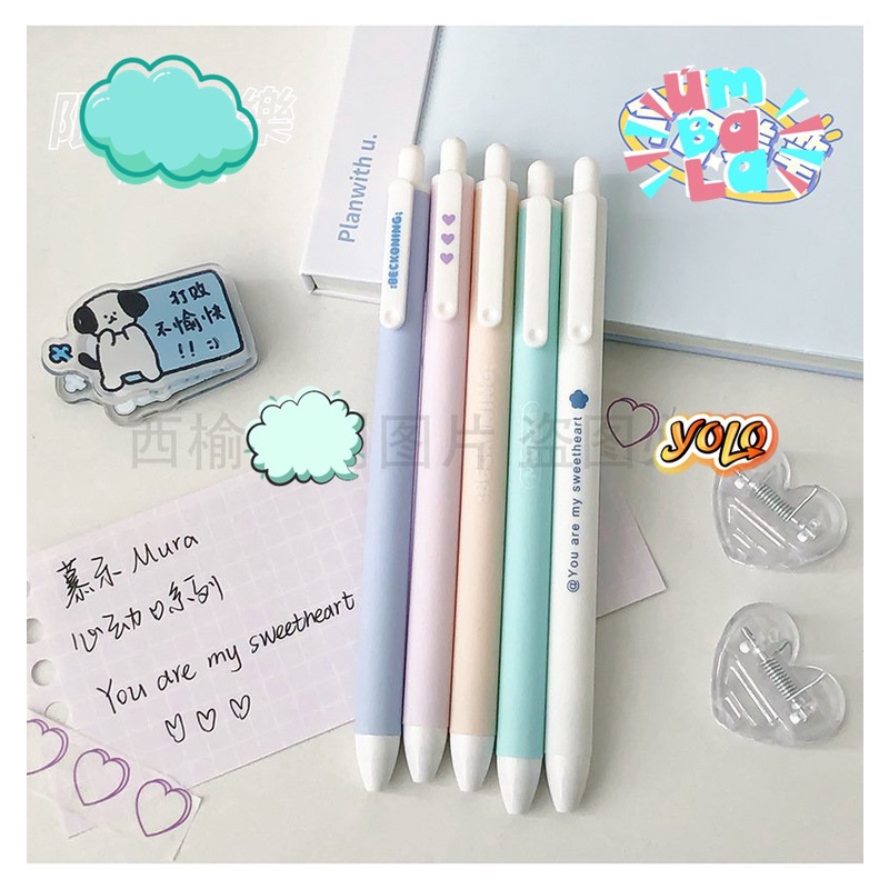 Bút Gel MURA-8128 Beckoning Vỏ Bút Màu Pastel Mực Đen Ngòi 0.5mm