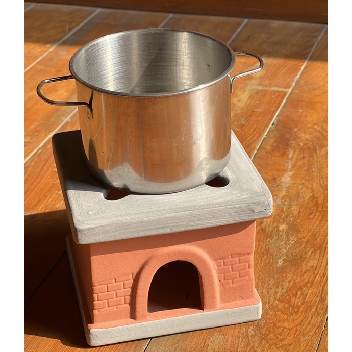 Bếp gốm Mini lục giác - nấu ăn mini - miniature cooking - Bếp vuông