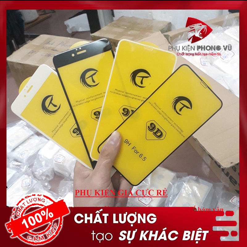 Kính Cường Lực IPhone 9D chữ T Siêu Xịn Full Màn, Hạn Chế Bám Vân - Phukiengiacucre