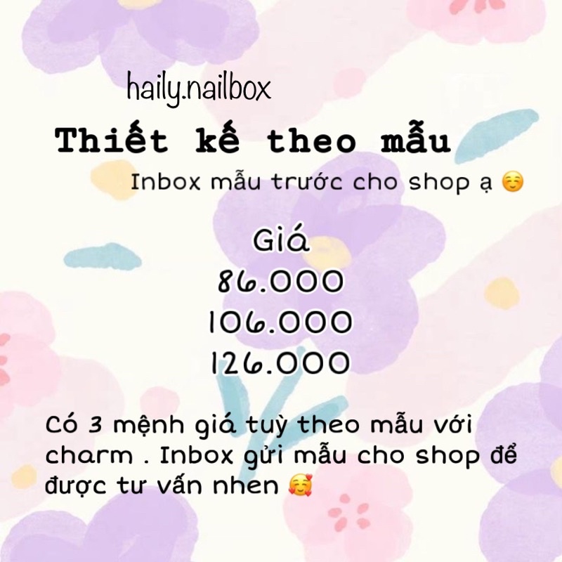 Thiết kế theo mẫu (Inbox cho shop) - Nailbox