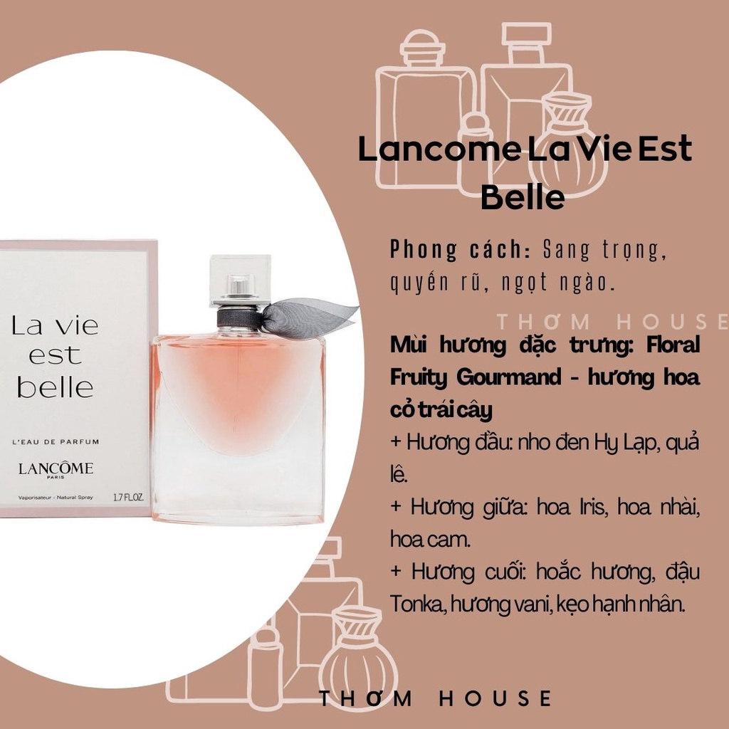 Chính hãng Nước hoa nữ chiết lancome la vie 10ml sale sốc nước hoa nữ tinh tế ngọt mát  thơm house - C15 | BigBuy360 - bigbuy360.vn