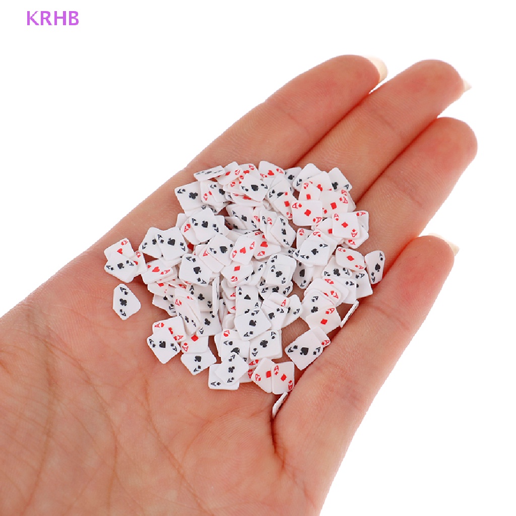Túi 10g Hạt Đất Sét Polymer Thiết Kế Hình Lá Bài Poker 3D Trang Trí Móng Tay Nghệ Thuật Mới