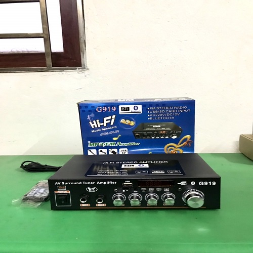 Amply mini 12v/220v bluetooth karaoke G919 hàng chuẩn