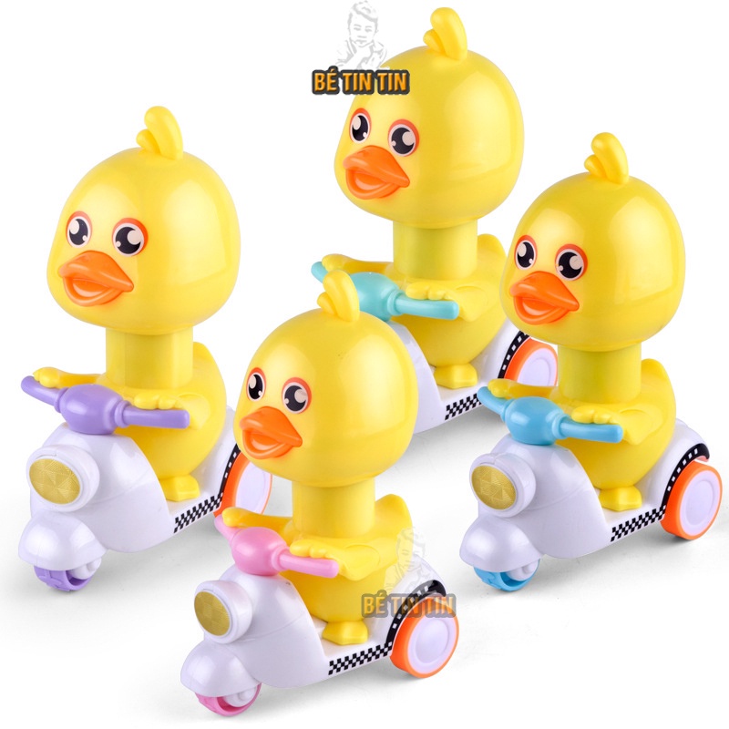 Đồ chơi vịt chạy xe máy Vespa, Vịt chạy xe máy, ấn đầu vịt là vịt chạy