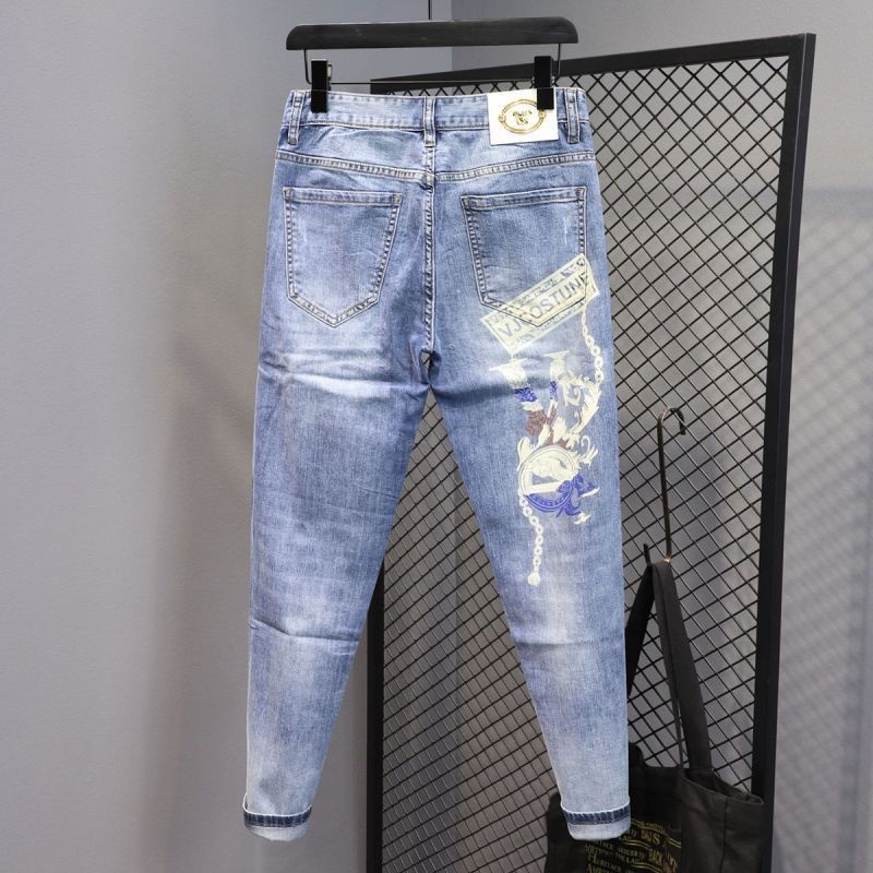 Quần Jeans Dài In Họa Tiết Graffiti Thời Trang Thu Đông Phong Cách Đường Phố Mới Cho Nam