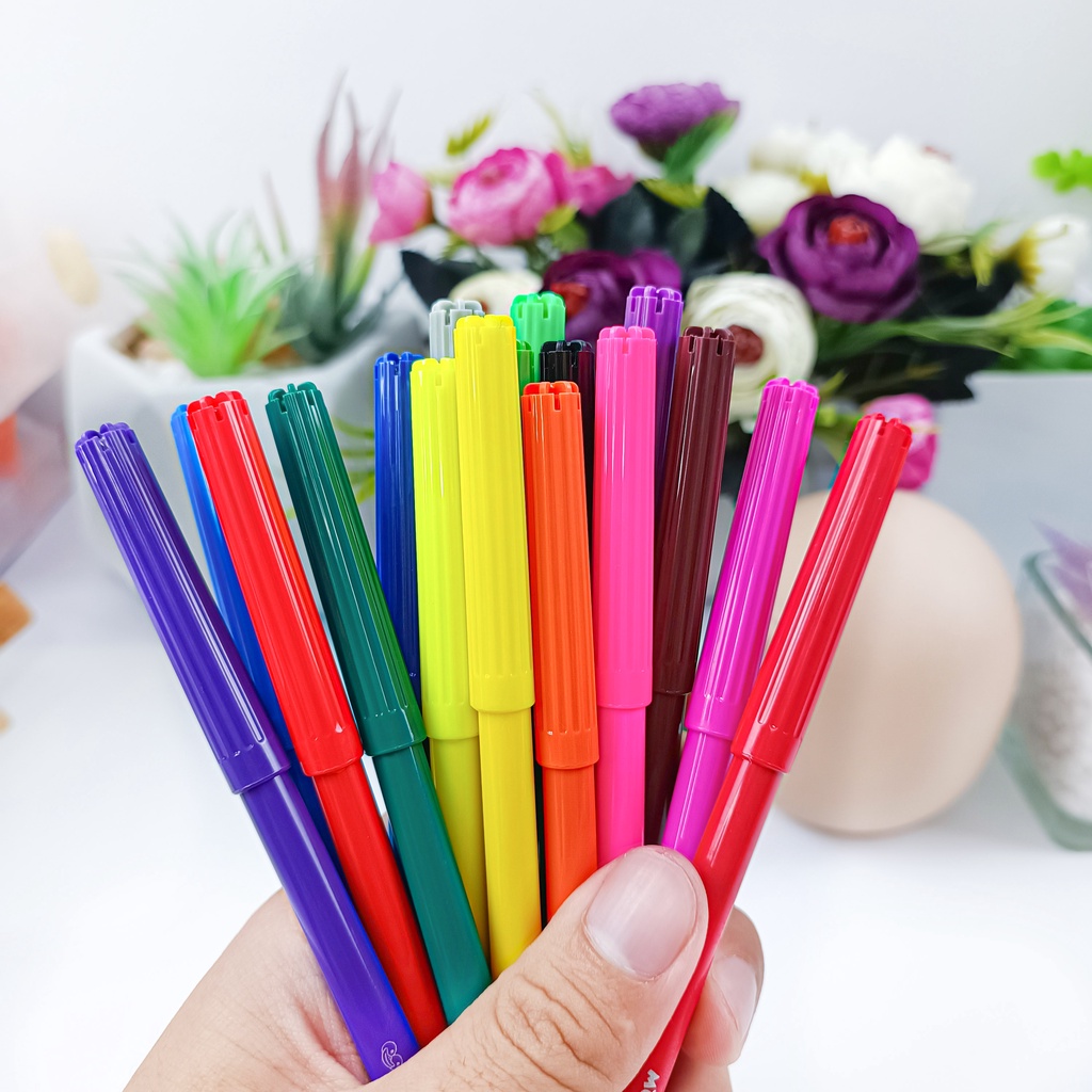 Bút Dạ Màu, Bút Lông Màu MONDEZ 12/18/24 Màu Sắc Tươi Sáng, An Toàn Cho Bé  M70011/M70012/M70013