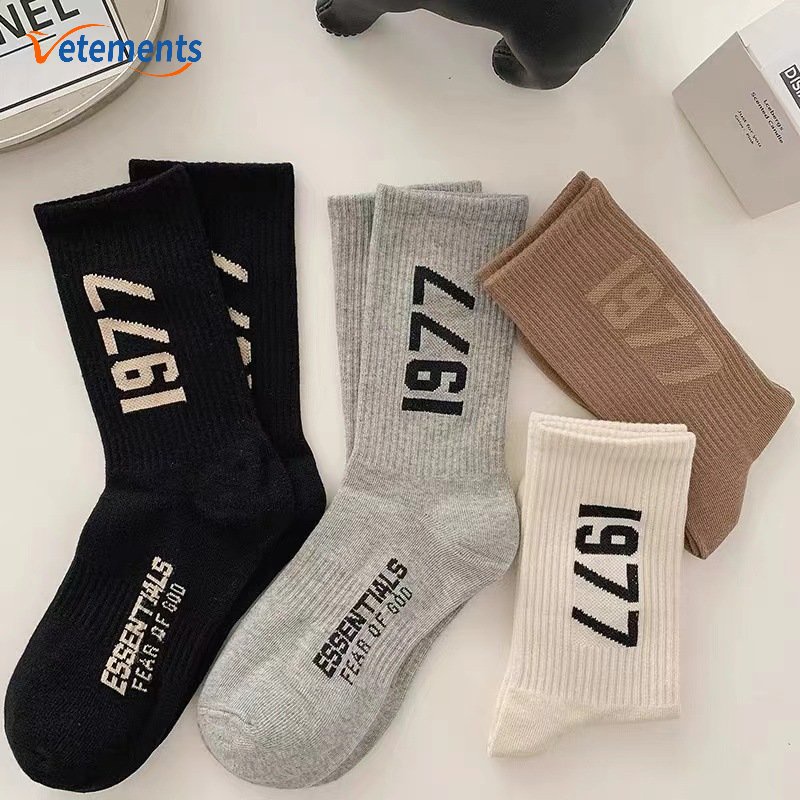 Vớ Cotton Thoáng Khí Màu Trơn Thời Trang Harajuku 1977