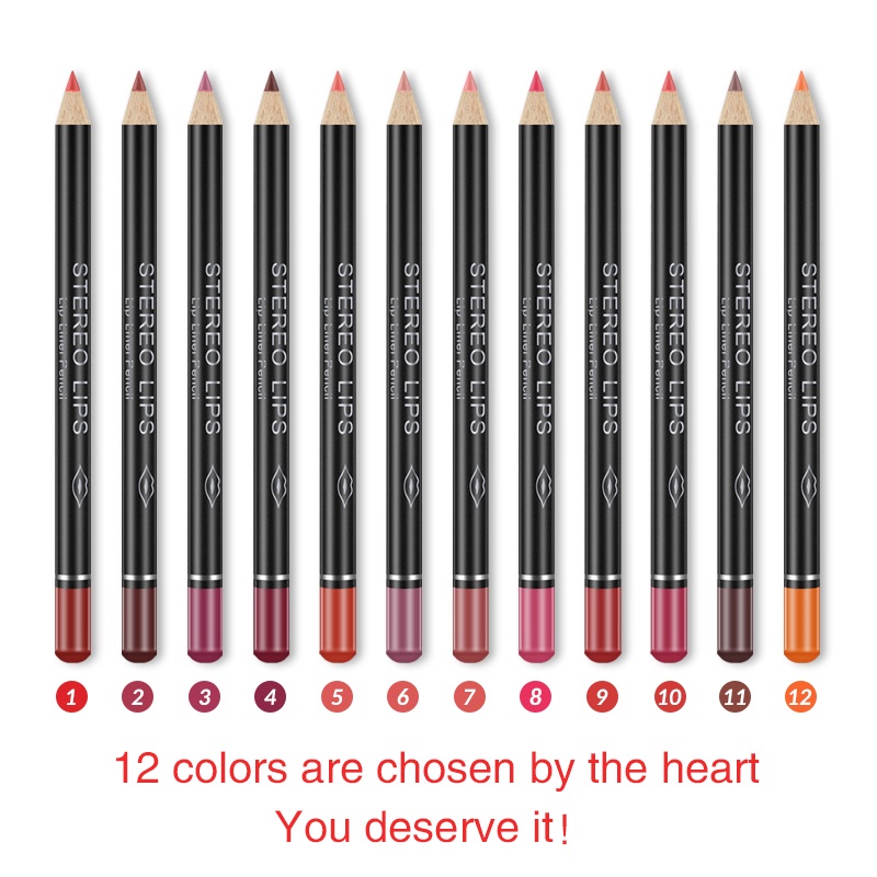 Bút chì kẻ viền môi ANNIES 12 màu sắc tùy chọn quyến rũ làm đẹp thời trang dành cho trang điểm