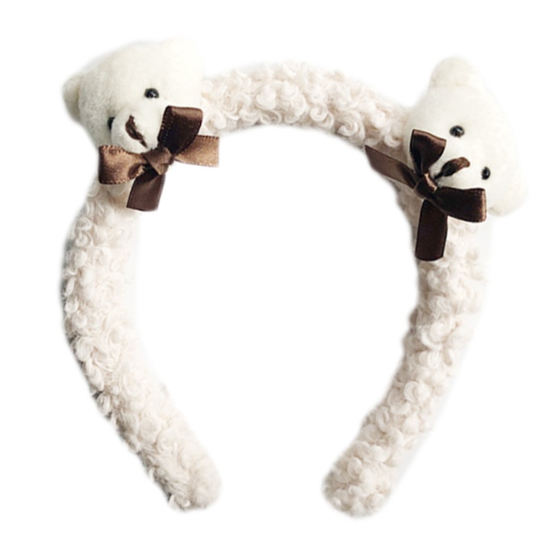 Flgo Băng Đô Cài Tóc Lông Xù Hình Gấu / Thỏ Hoạt Hình Đáng Yêu Dành Cho Nữ