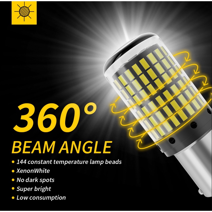 Bộ 2 Đèn LED Tín Hiệu 1156 BAU15S PY21W 1157 BAY15D 144 3014SMD Cho Xe Hơi