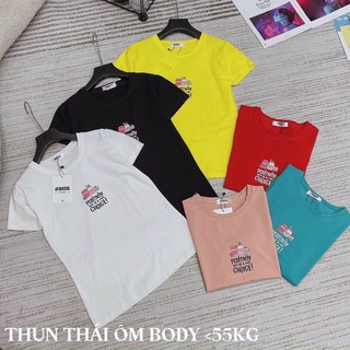 Áo thun thái form ôm siêu xinh chụp thật 40-55ki