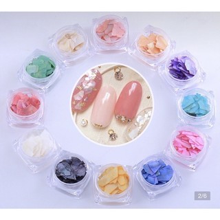 Xà cừ siêu mỏng set 12 màu trang trí móng