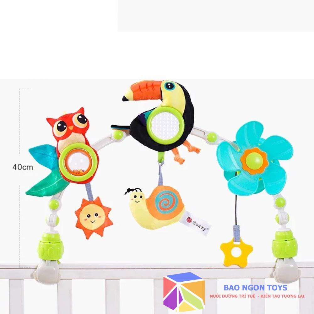 ĐỒ CHƠI TREO NÔI CŨI, XE ĐẨY ĐA TƯƠNG TÁC KÍCH THÍCH THỊ GIÁC BÉ SƠ SINH, PHÁT TRIỂN VẬN ĐỘNG TINH BAO NGON TOYS DV70