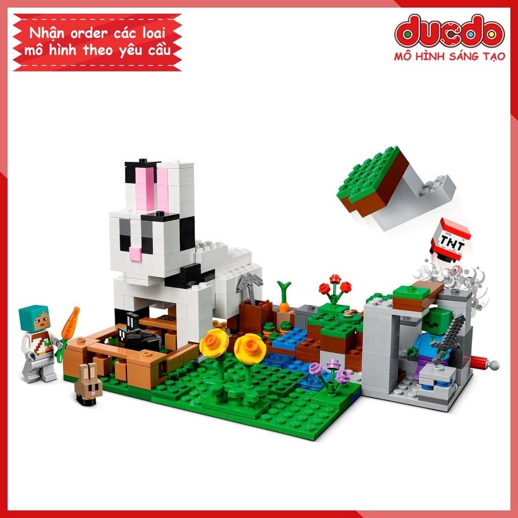 No 1080 Lắp ghép Minecraft Thỏ Trại Chăn Nuôi - Đồ chơi Xếp hình Mô hình 21181 BLA LRI TANK 60157