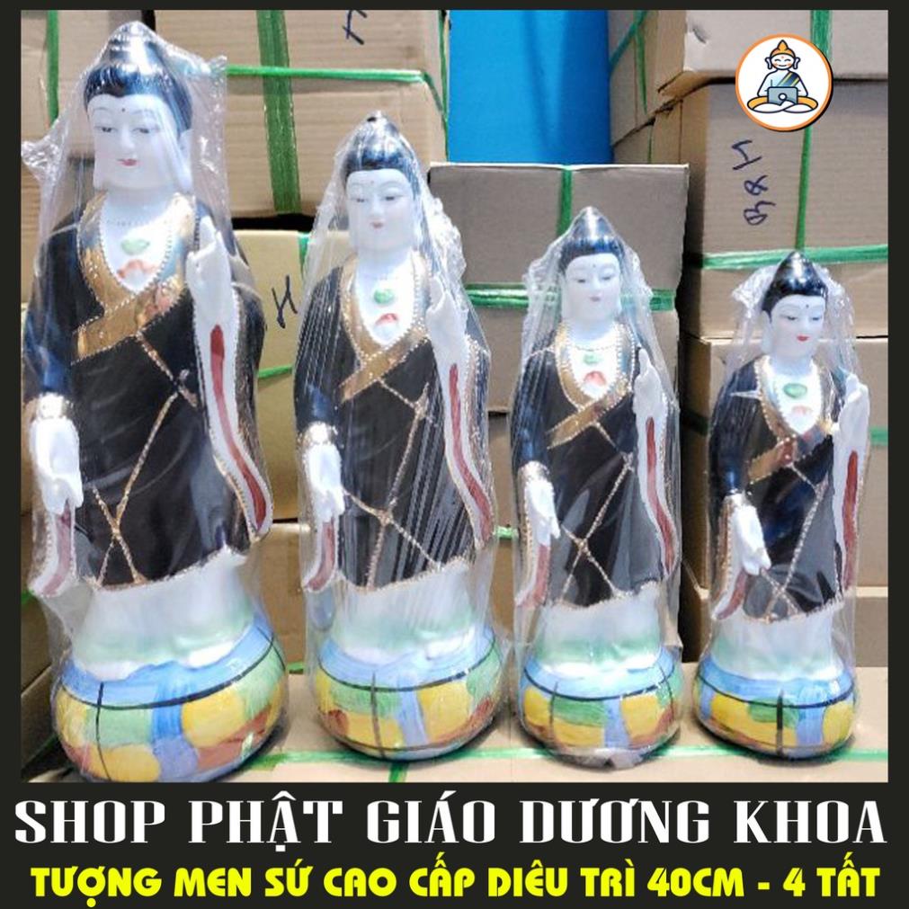 Tôn tượng mẹ diêu trì cao 40 cm - Tượng Địa Mẫu Nương Nương gốm sứ đứng vẽ màu đẹp xuất sắc