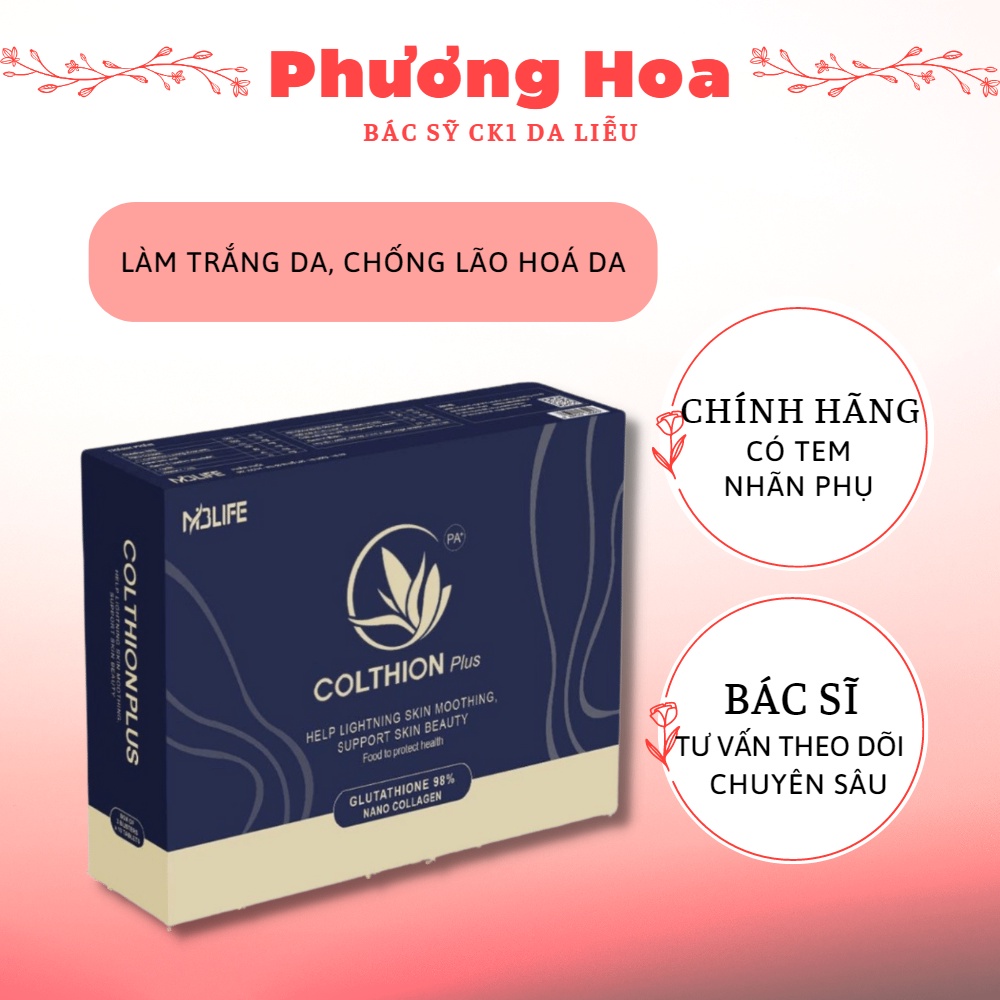 Viên Uống Colthion Plus Trắng Da - Trẻ Hoá - Chống Nắng, Trắng Mịn Da 30 viên - Bs.Phương Hoa