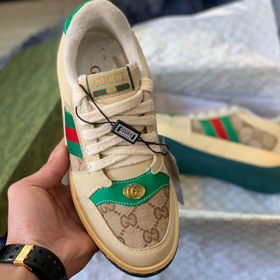 Giày Thể Thao Gucci Sơn Tùng Các Màu Hót, Giày GC ACE 3 Vạch Nam Nữ Hót Trend Dễ Phối Đồ Bản Đầy Đủ Box Bill