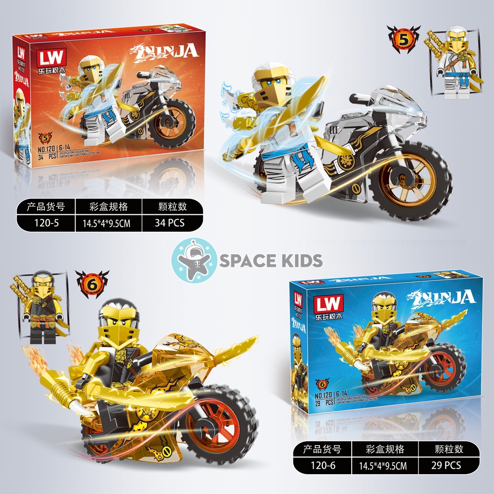 Đồ chơi lắp ráp mô hình Ninja_go Minifigure đua xe máy 25-31 chi tiết cho bé