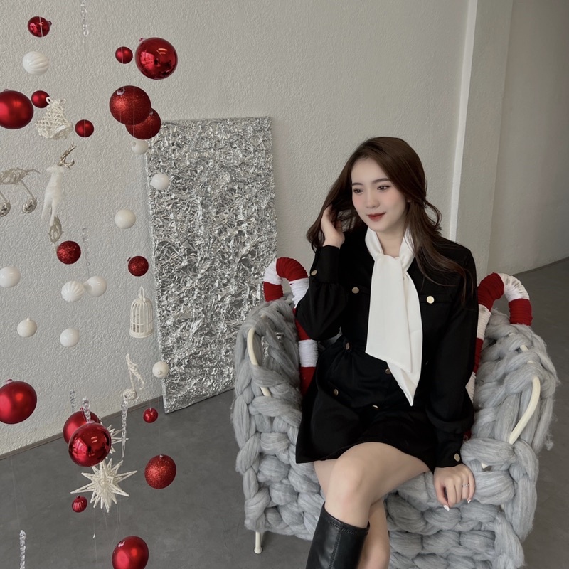 Váy đầm nữ tiểu thư dài tay chiết eo Mabel Dress thiết kế SOURIS BY G