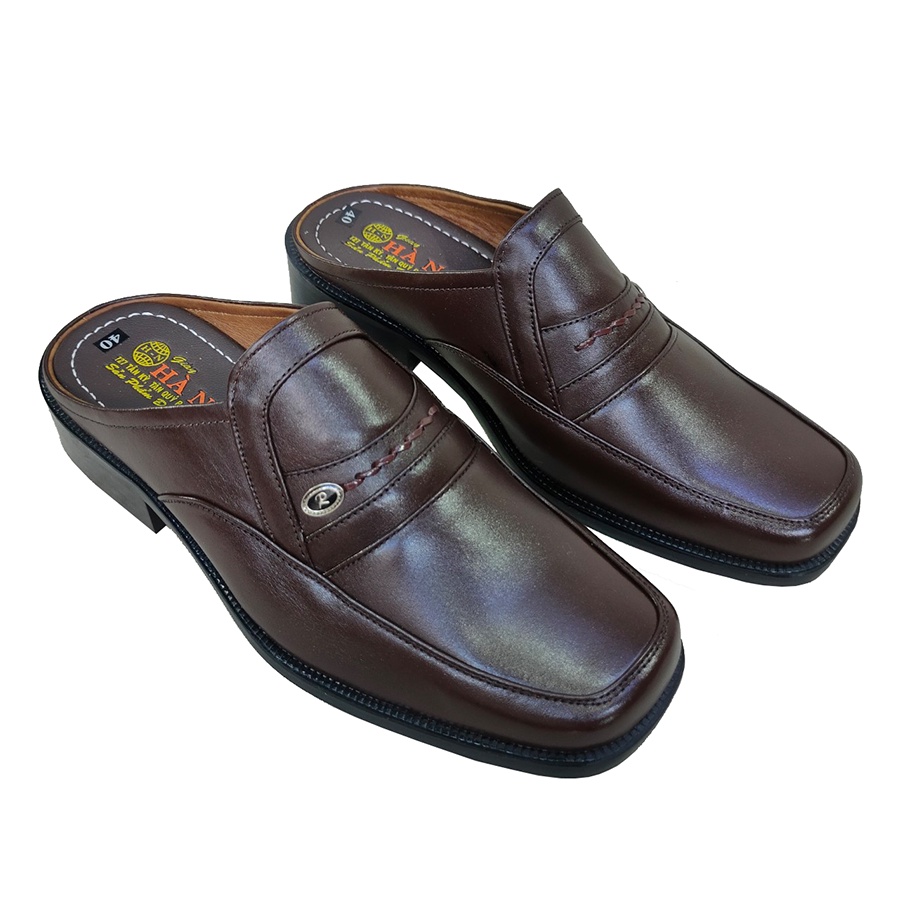 Dép bít mũi nam da bò thật HÀ NAM cao cấp GSB20136