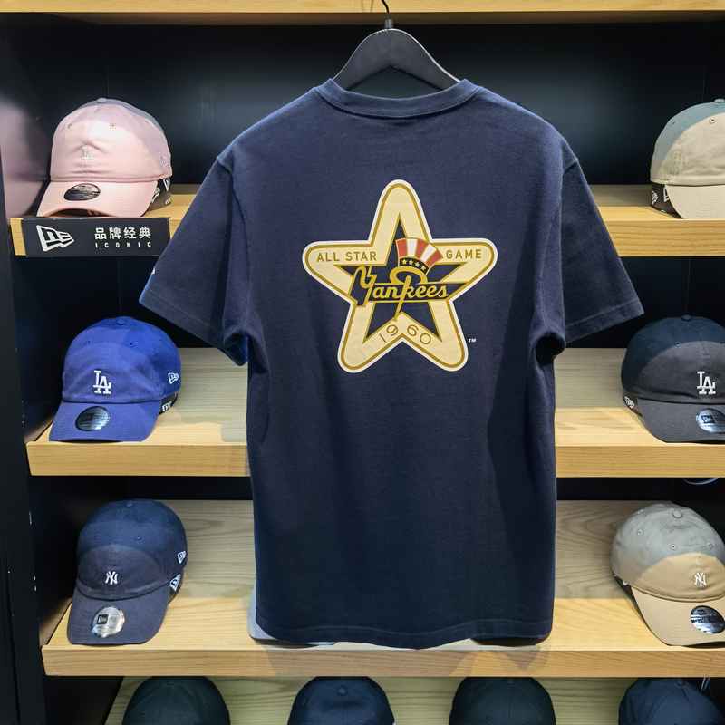 MLB Áo Thun Tay Ngắn In Hình ny / LA Thời Trang Mùa Hè