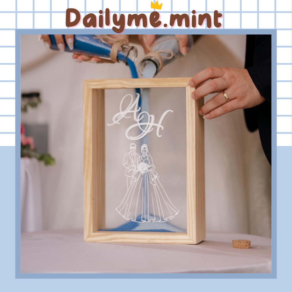 Hộp Gỗ Nghi Thức Rót Cát Vẽ Và Thiết Kế Theo Yêu Cầu - Dailyme.mint
