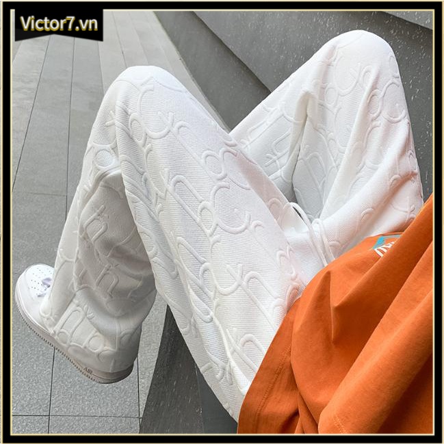 Quần mỏng dáng suông xếp ly phối dây rút thời trang quần ống rộng quần ống suông Hàn Quốc cho nam kẻ sọc quần baggy nam quần thun nam thun nam pant quần ống rộng