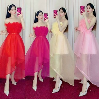 ✨ Đầm cup đuôi tôm đính lông✨ HÌNH THẬT