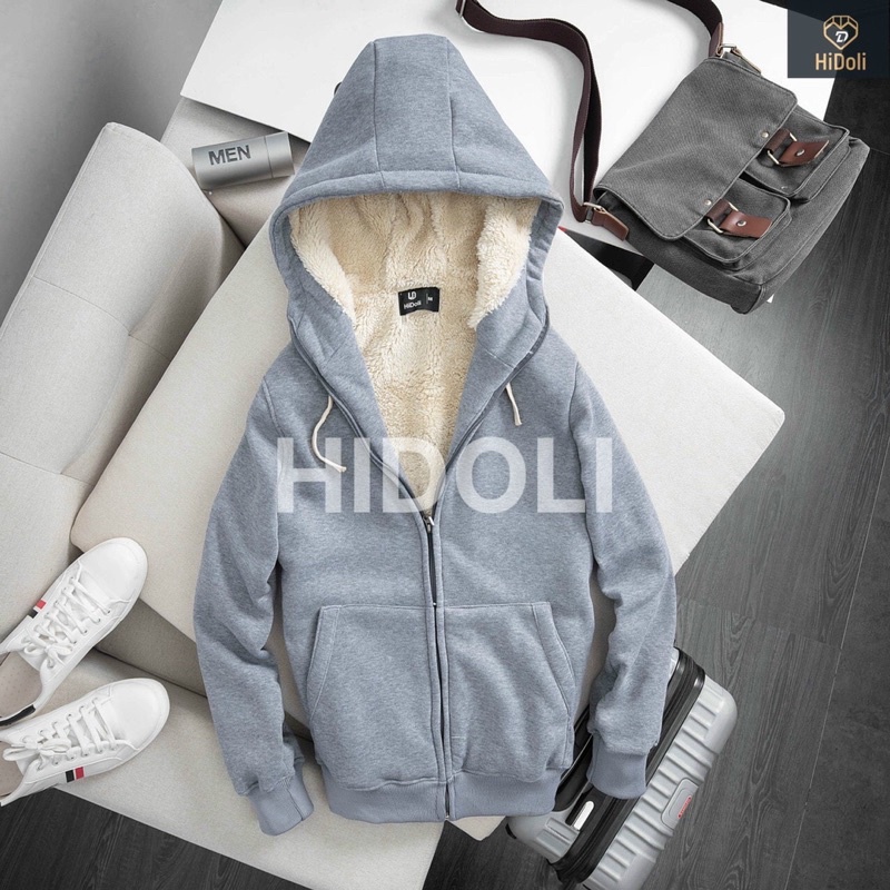 Áo hoodie kéo khóa nam nữ, chất liệu nỉ lót lông_566