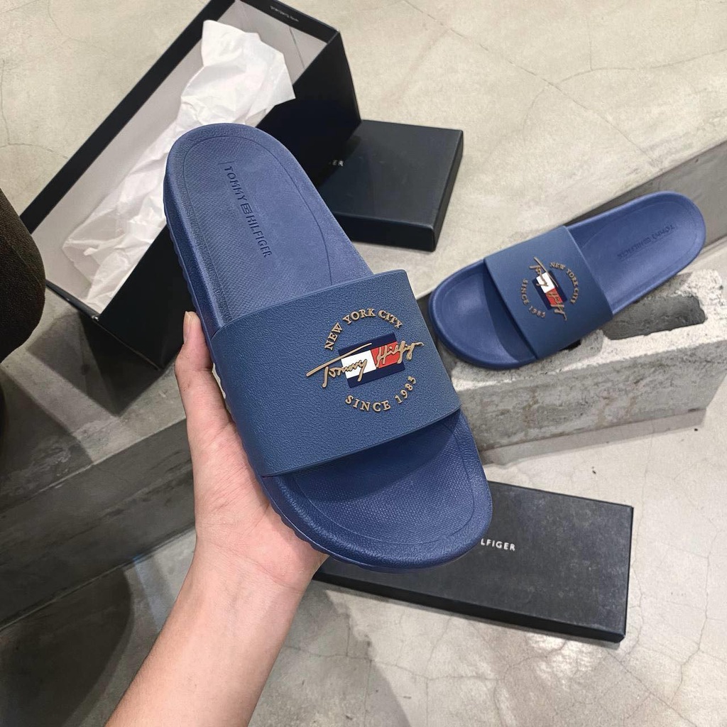 Dép Tommy Hilfiger Nam Chính Hãng 🔴SIMPLE SNEAKER🔴 Dép Quai Ngang Tommy Authentic