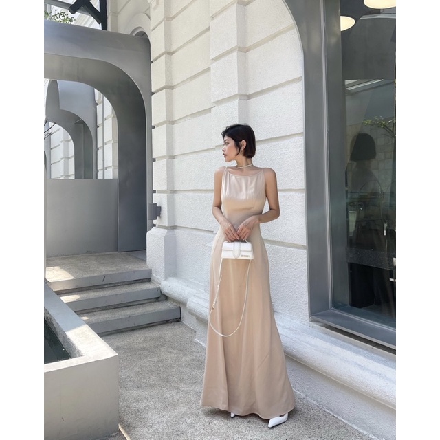 Touch of silk Dress - Váy lụa maxi hai dây khoét lưng sang trọng - THIẾT KẾ BỞI IAMCOCO.OFFICIAL