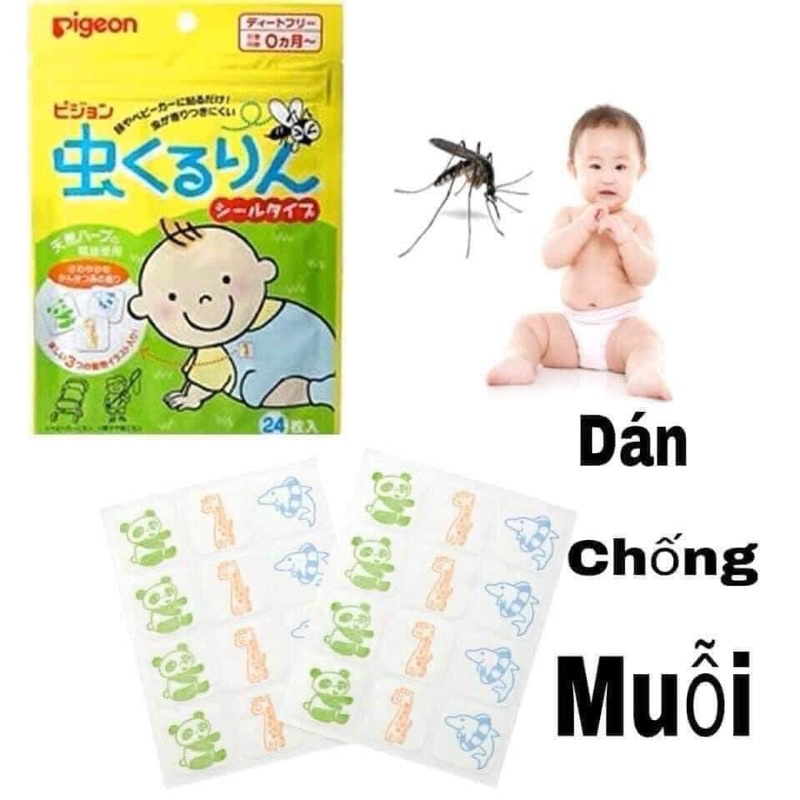 MIẾNG DÁN CHỐNG MUỖI PIGEON TÚI 60m DÙNG ĐƯỢC CHO TRẺ SƠ SINH
