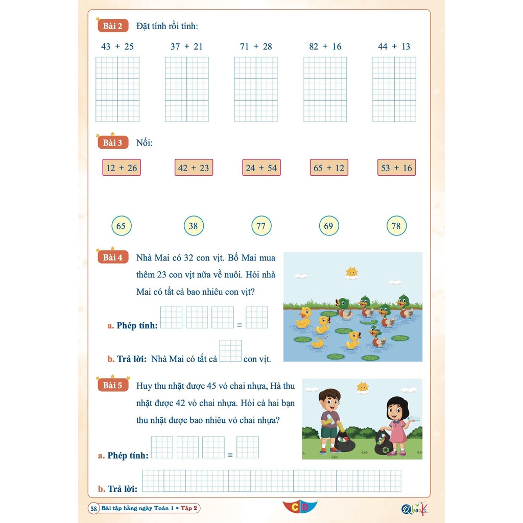 Sách - Bài Tập Hằng Ngày Toán Lớp 1 - học kì 2 - Cánh diều