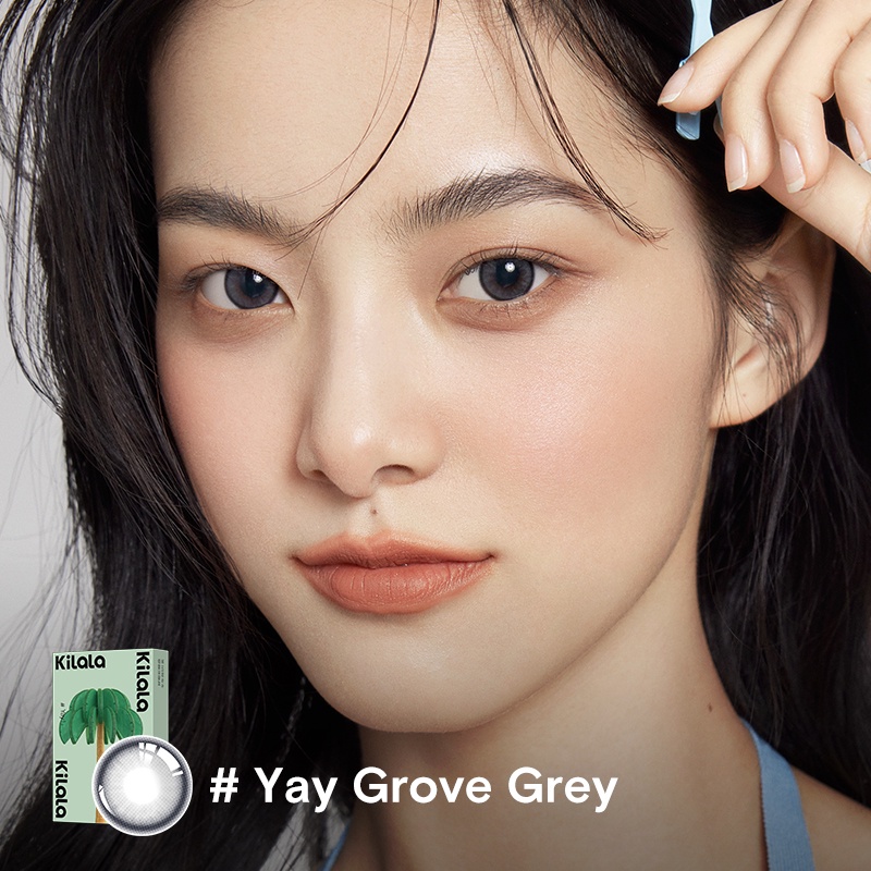 Kính áp tròng Kilala màu Yay Grove Grey lens cận 6 tháng DIA 14.2mm có độ (0-8) 1 cặp