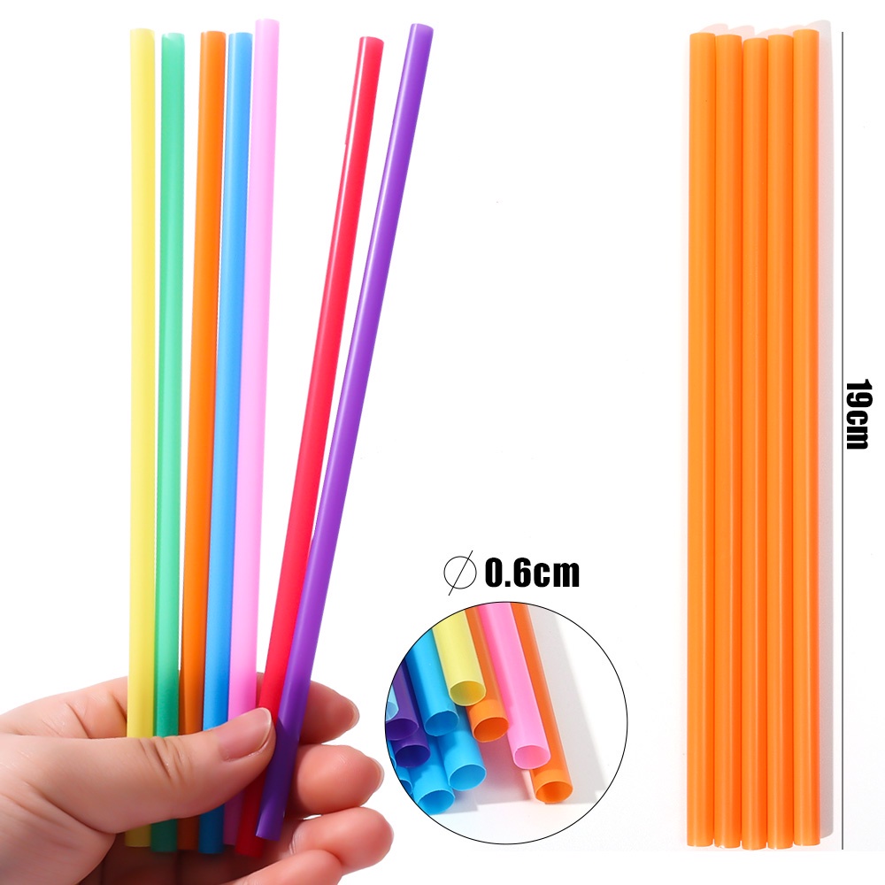 Set 100 Ống Hút Thẳng Bằng Nhựa Nhiều Màu Sắc Sáng Tạo Cho Tiệc Cưới / Nhà Bếp