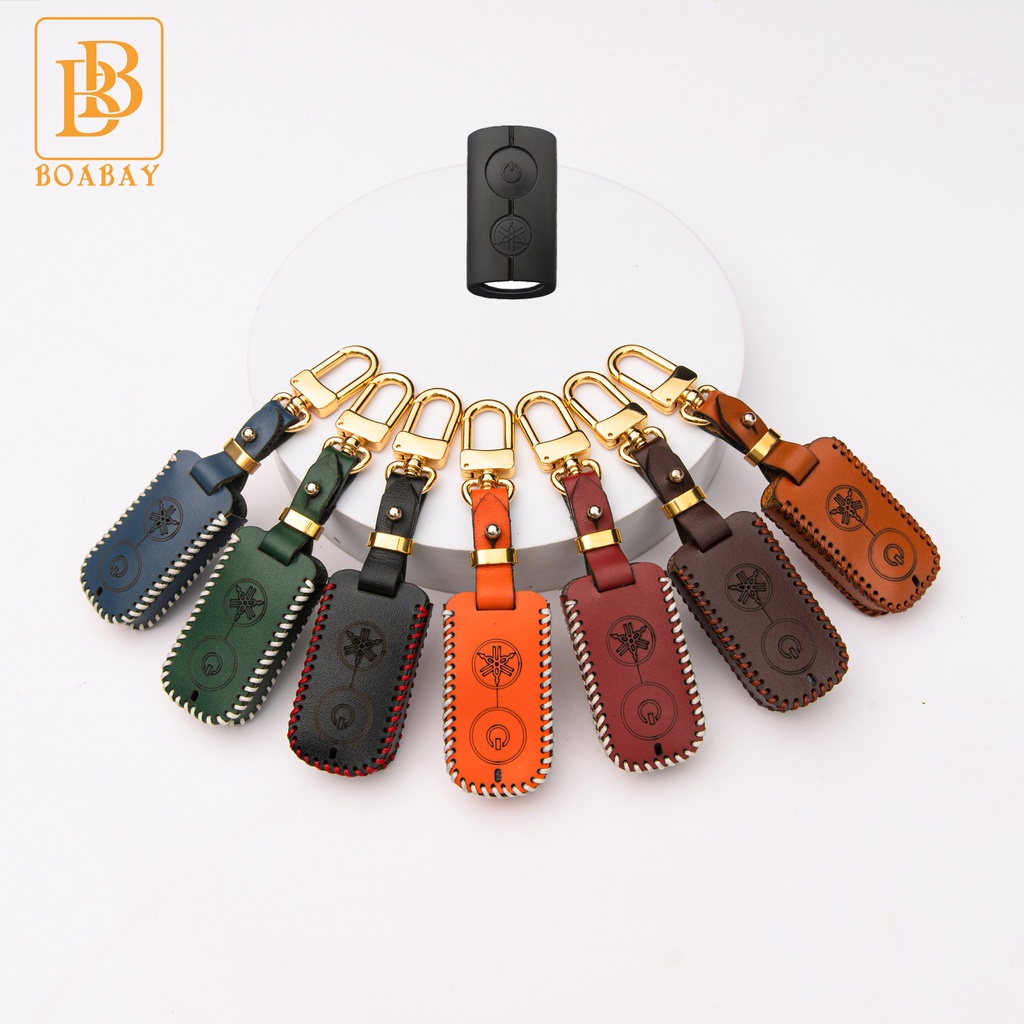 Bao da chìa khóa xe máy BB yamaha nvx chìa thông minh 2 nút da thật bảo vệ chìa khóa chống xước chính hãng