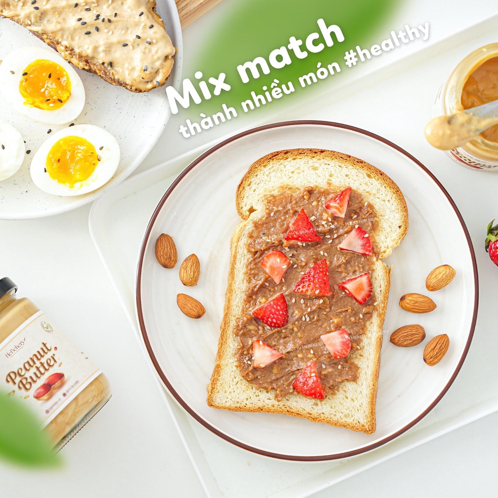 Bơ Đậu Phộng Eat Clean Không Đường Nguyên Chất Từ Đậu Phộng Đỏ By HeBe