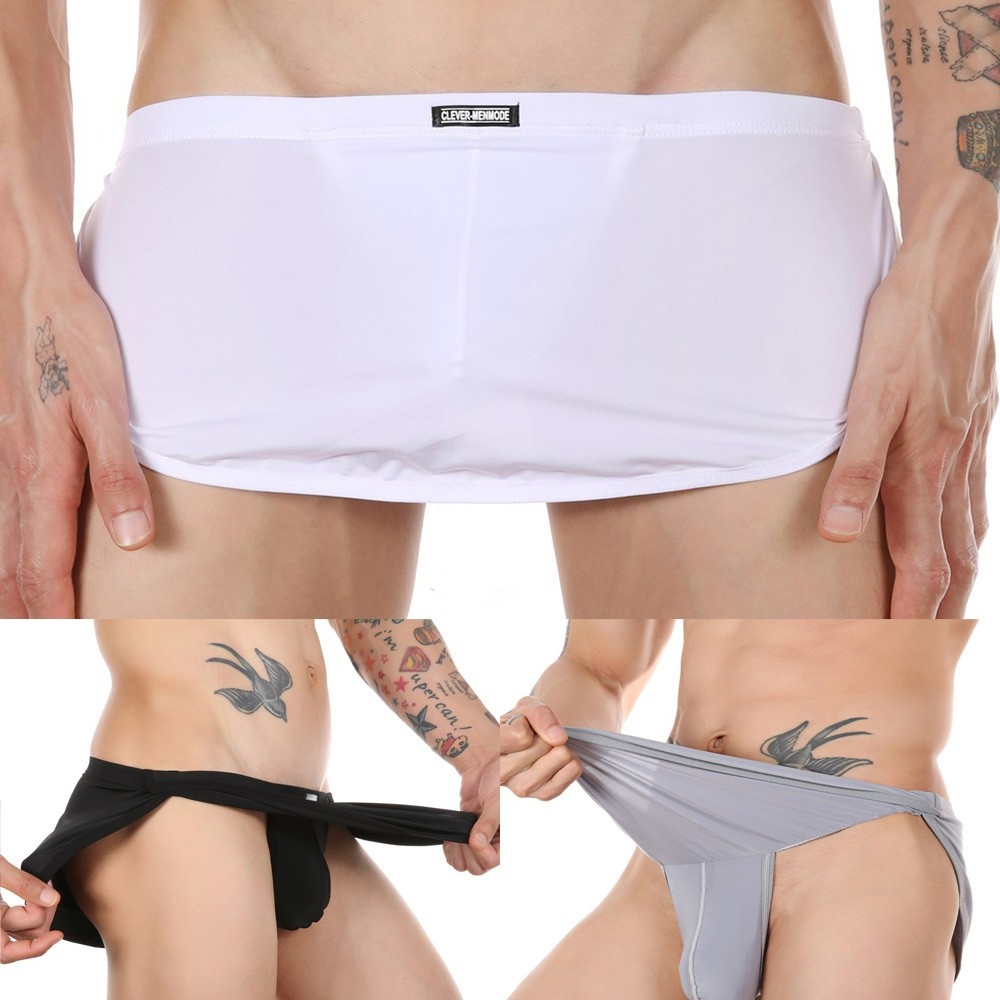 Men Sexy Ice Silk Comfy Breathable Soft Adult Underwear Briefs Shorts Underpants