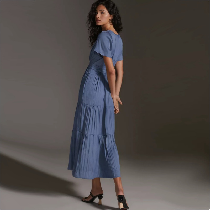 Đầm maxi lụa bóng Anthrop*logie hàng xuất xịn 0044