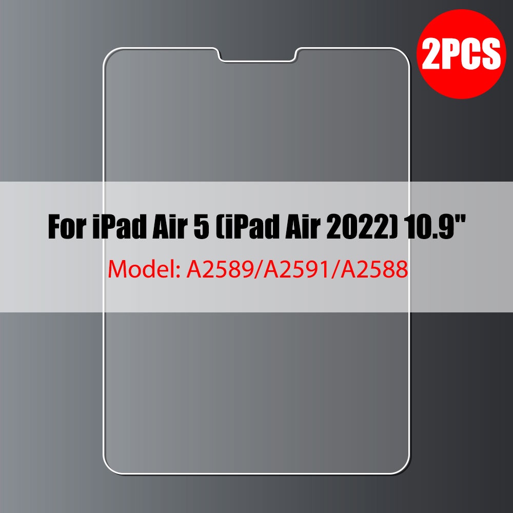 Set 2 Kính Cường Lực Bảo Vệ Màn Hình Cho Ipad Pro 12.9 11 M2 Air 4 5 12.9 9th 10.2 10.5 4 Mini 6 5 3 2 2021 2020