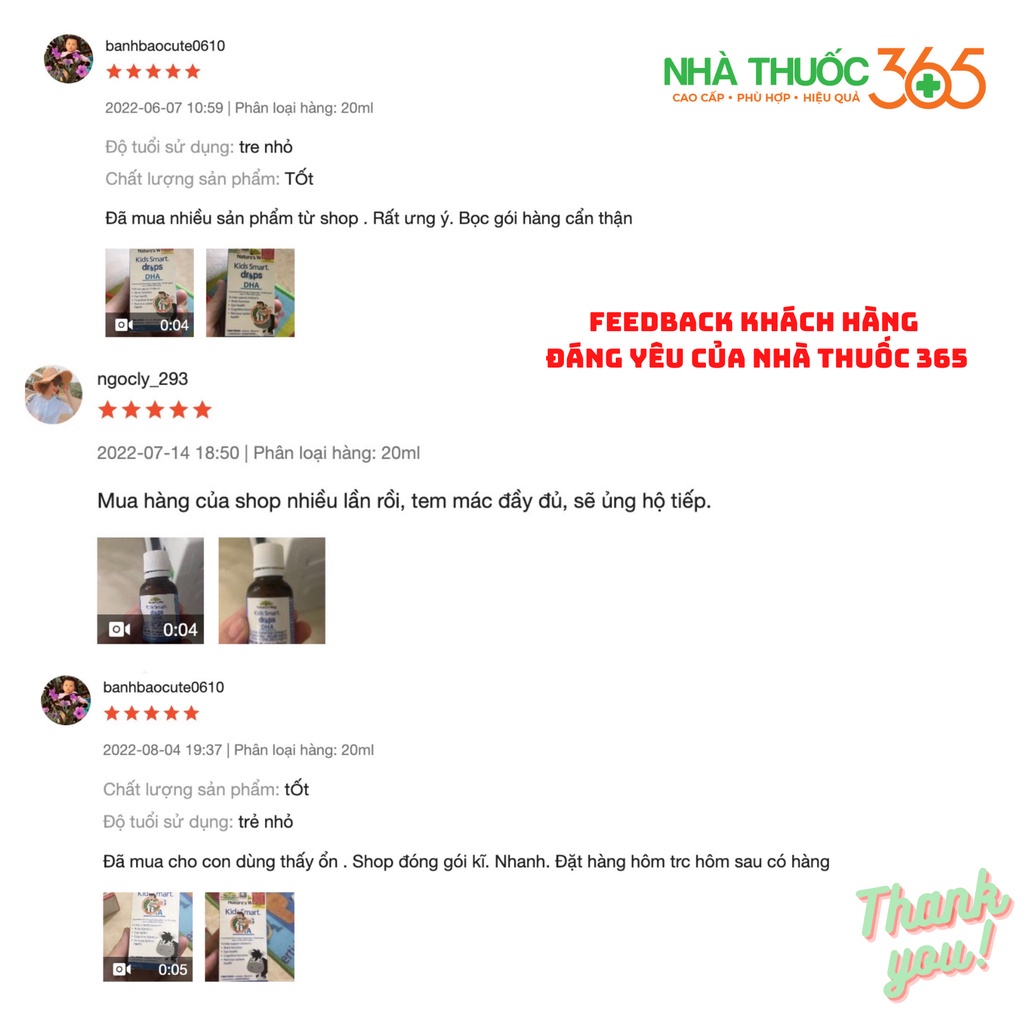 DHA Nature's Way Kids Smart Drops DHA Dạng Giọt Giúp Tăng IQ, Phát Triển Não Bộ Cho Bé 20ml