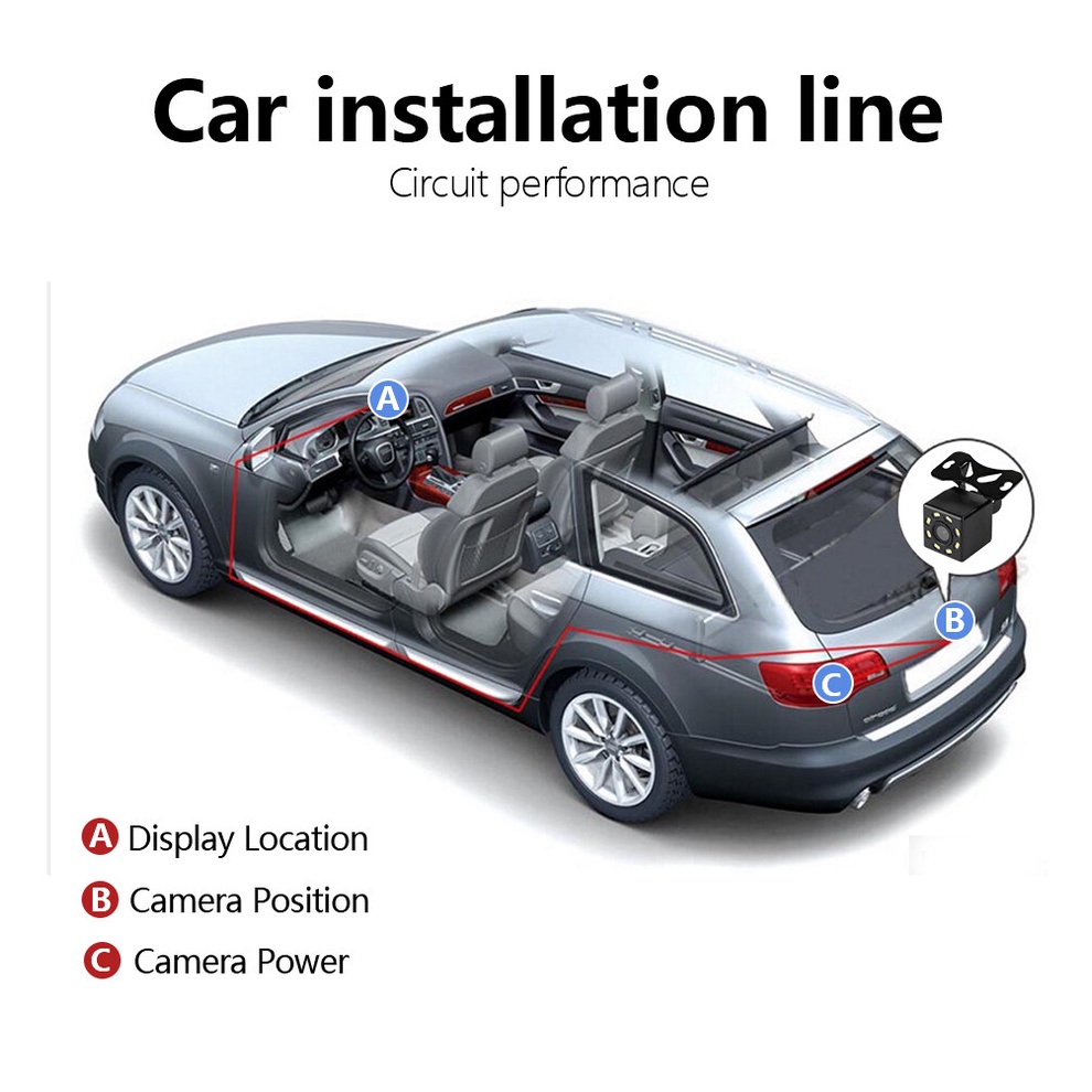 Camera lùi xe 8/12 bóng LED tầm nhìn ban đêm chống thấm nước đảo ngược Máy ảnh chống thấm nước HD đậu xe cảnh đêm | BigBuy360 - bigbuy360.vn