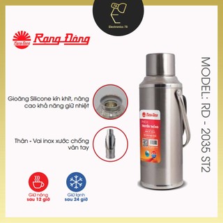 Phích giữ nhiệt 2.0l, bình thủy inox cao cấp rạng đông - 2035 st2