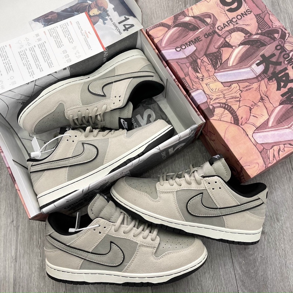 Giày Nike SB Dunk Xám da lộn cao cấp full box