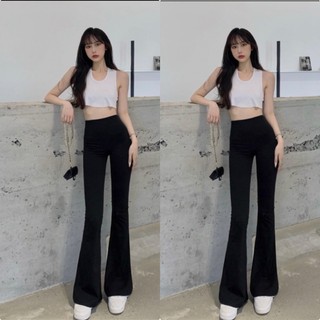 Quần ống loe cạp cao ,quần legging ống loe ôm dáng dài