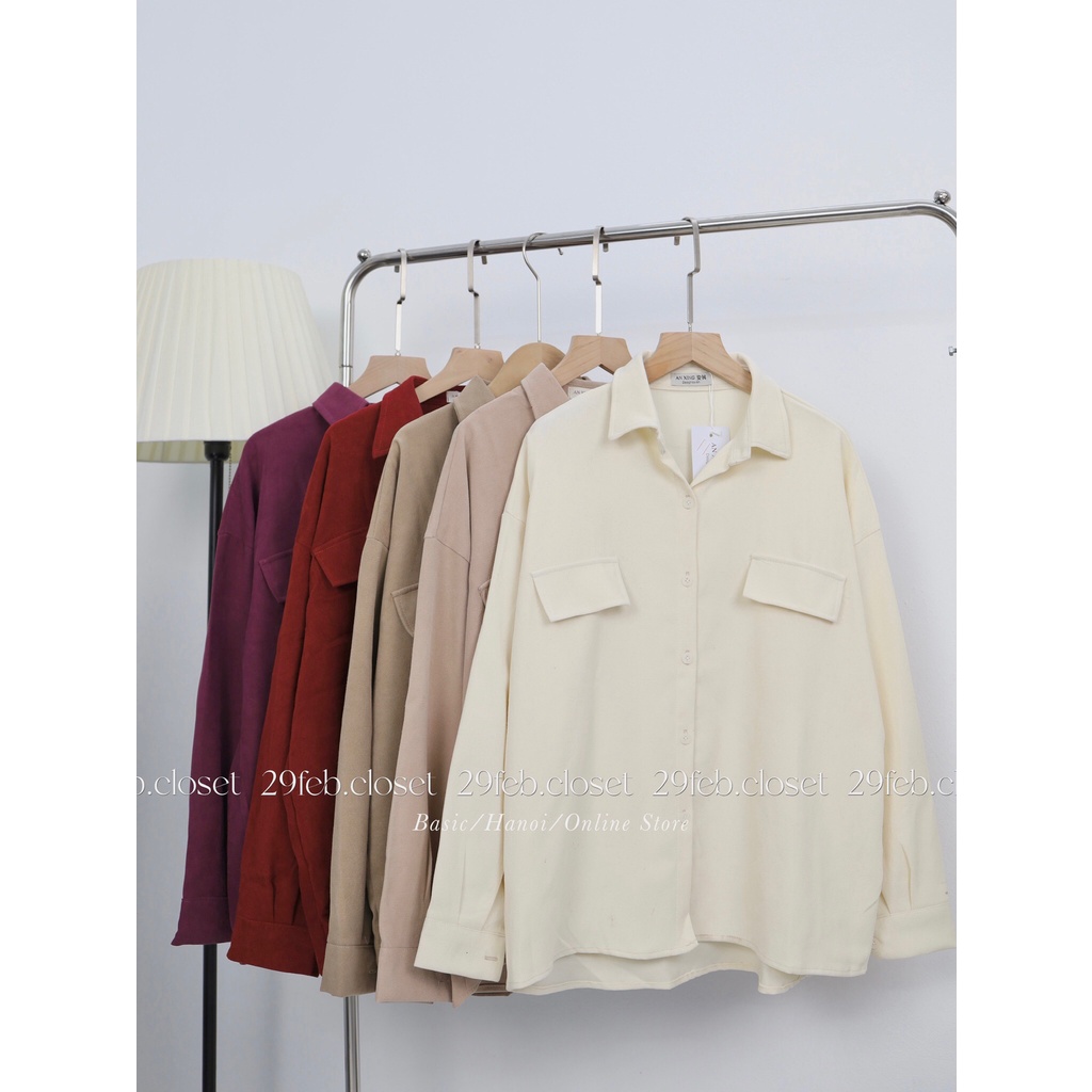 Sơ mi nhung chéo 2 túi nắp - 29feb.closet - A183