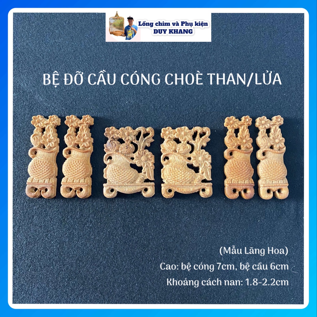 Bệ đỡ cầu cóng lồng choè than/lửa - mẫu Lãng hoa 6cm - phụ kiện lồng chim DUY KHANG